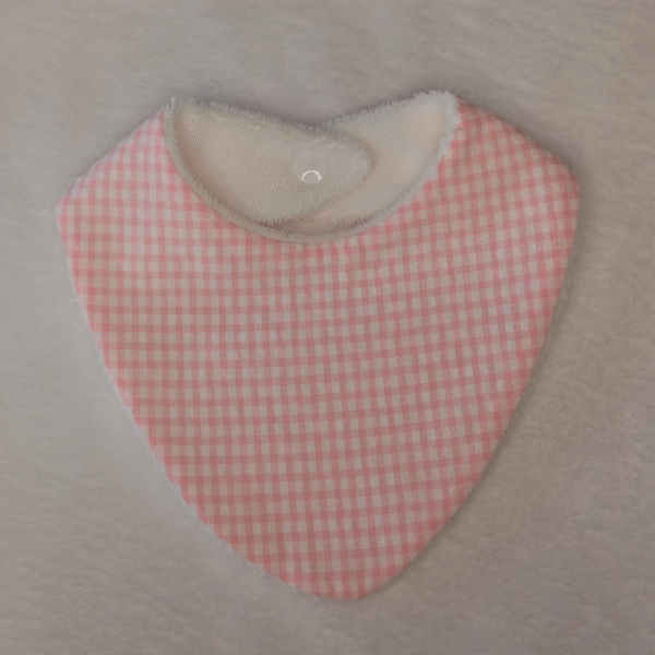 Babero Vichy rosa bebé