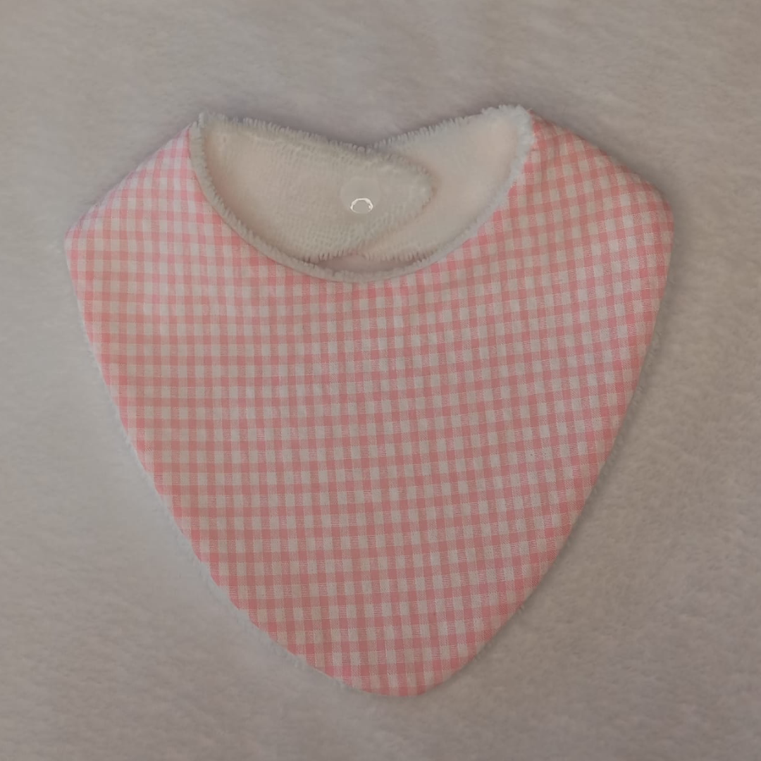 Babero Vichy rosa bebé