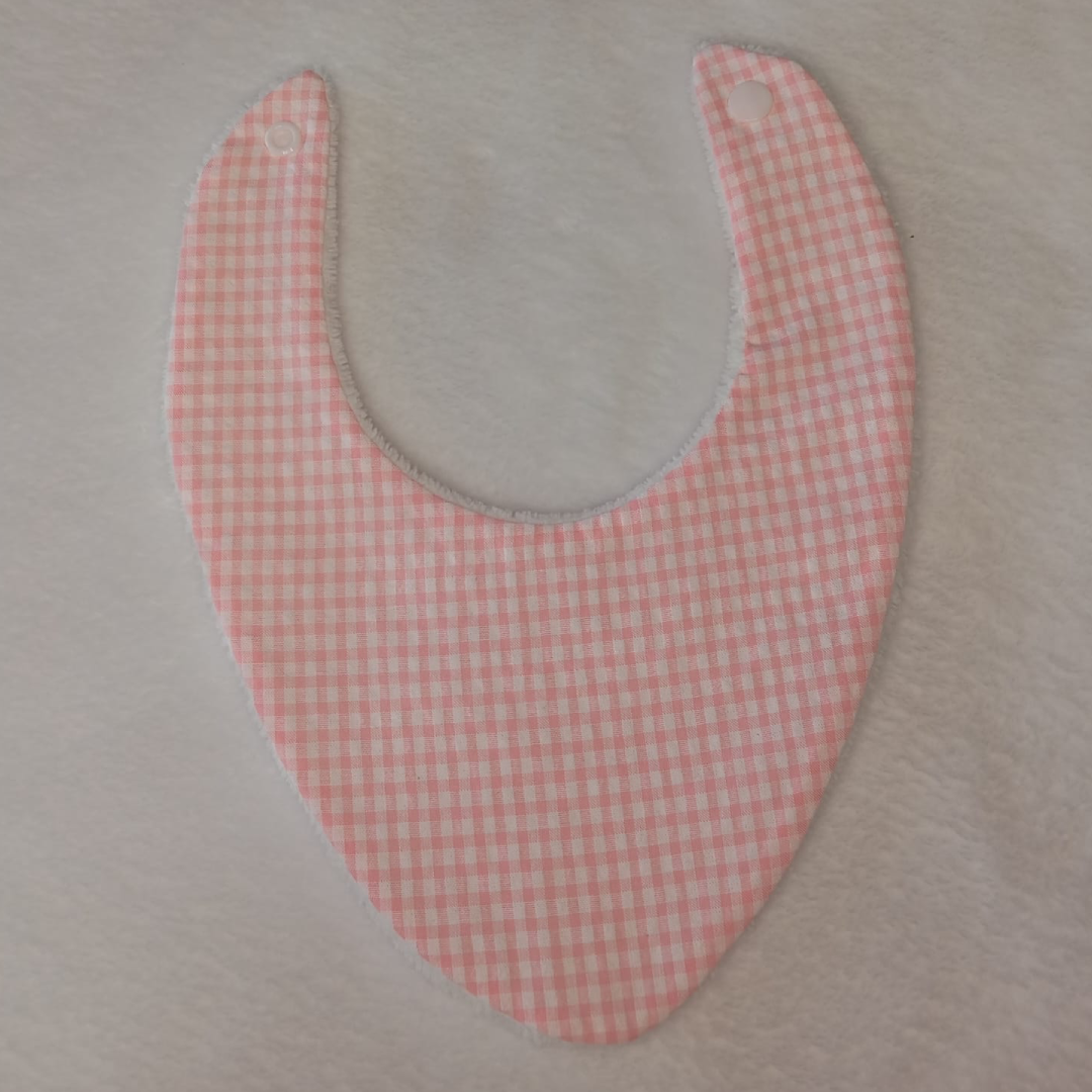 Babero Vichy rosa bebé