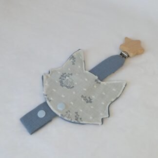 Chupetero con Funda, animales clásicos azul