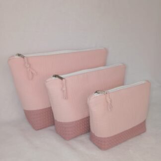 Pack 3 neceseres Miramar, Rosa Bebé