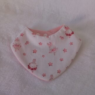 Bandana impermeable y reversible para bebé | Conejitas – Cuna y Seda